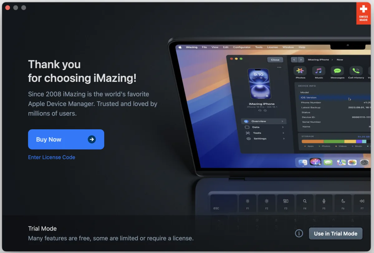 Программа iMazing — установка MAX на iPhone с компьютера через ваш Apple ID
